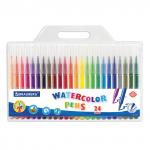 Фломастеры BRAUBERG "PREMIUM", 24 цвета, КЛАССИЧЕСКИЕ, вентилируемый колпачок, ПВХ-упаковка с европодвесом, 151655