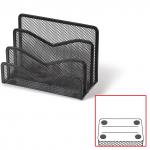 Подставка для бумаг и писем BRAUBERG "Germanium", металл, 3 секции, 122х173х83мм, черная, 231946