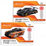 Альбом для рисования А4 32 л., гребень, обложка картон, BRAUBERG, 205х290 мм, Суперавто (2 вида), 102830