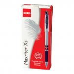 Ручка шариковая масляная с грипом CELLO Maxriter XS, СИНЯЯ, корпус прозр., 0,7мм, 0,5мм, 305229320/к