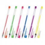 Ручки гелевые ПИФАГОР, НАБОР 6 шт., АССОРТИ НЕОН, корпус прозрачный, 0,7мм, линия 0,5мм