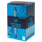 Ручка шариковая SCHNEIDER (Германия) Tops 505 M, ЧЕРНАЯ, корпус прозрачный, 1мм, линия 0,5мм, 150601