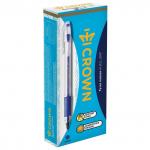 Ручка гелевая с грипом CROWN "Hi-Jell Grip", СИНЯЯ, узел 0,5мм, линия 0,35мм, HJR-500R