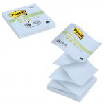 Блок самоклеящ. (стикер) POST-IT ORIGINAL "Зима" (Z-блок) 76х76 мм, 100 л.,голубая пастель,R330-OPB