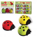 Набор ластиков фигурных ПИФАГОР "Божья коровка" 3 шт., 30*24*15 мм, цвет ассорти, термопл.рез,222480