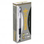 Ручка гелевая с грипом CROWN "Hi-Jell Grip", ЧЕРНАЯ, узел 0,5мм, линия 0,35мм, HJR-500R