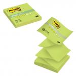 Блок самоклеящ. (стикер) POST-IT ORIGINAL "Весна" (Z-блок) 76х76 мм, 100 л., зеленый неон, R330-ONG