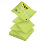 Блок самоклеящ. (стикер) POST-IT ORIGINAL "Весна" (Z-блок) 76х76 мм, 100 л., зеленый неон, R330-ONG