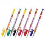 Ручки гелевые ЮНЛАНДИЯ, НАБОР 6 шт., АССОРТИ, корпус с печатью, узел 0,5мм, линия 0,35мм