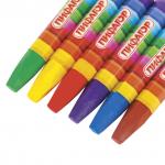 Восковые мелки утолщенные BRAUBERG/ПИФАГОР 6 цв., на масляной основе, яркие цвета, 222969