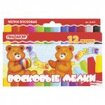 Восковые мелки утолщенные BRAUBERG/ПИФАГОР 12 цв., на масляной основе, яркие цвета, 222970