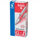 Ручка гелевая PILOT G-1, КРАСНАЯ, корпус прозрачный, узел 0,5мм, линия 0,3мм, BL-G1-5T