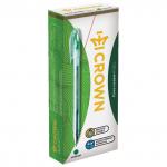 Ручка гелевая CROWN "Hi-Jell", ЗЕЛЕНАЯ, корпус прозр., узел 0,5мм, линия 0,35мм, HJR-500B, ш/к 05726
