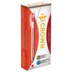 Ручка гелевая CROWN "Hi-Jell", КРАСНАЯ, корпус прозр., узел 0,5мм, линия 0,35мм, HJR-500B, ш/к 05719