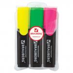 Набор текстовыделителей BRAUBERG  3 шт., АССОРТИ, "Contract", линия 1-5 мм, 150395