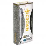Ручка гелевая CROWN "Hi-Jell", ЧЕРНАЯ, корпус прозр., узел 0,5мм, линия 0,35мм, HJR-500B, ш/к 05696