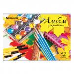 Альбом д/рис. А4 32л., скоба, обложка картон, BRAUBERG ЭКО, 202х285мм, Краски (1вид), 105063