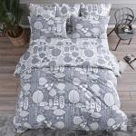 Комплект простыня 1.5 сп + 1 нав. 50/70 поплин 28301/1 Сканди серый основа