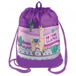 Мешок для обуви Berlingo "Lama", 400*510мм, расшир. дно, световозвр. лента, 1отд., карман на молнии, MS09422