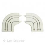 Повороты 3-х рядные для ПВХ карниза, пара