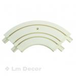 Эркерный угол внутренний 3-х рядный для ПВХ карниза