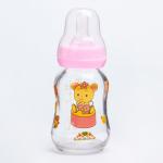 Бутылочка для кормления 125 мл., стекло, цвет МИКС
