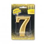 Свеча-цифра Золото 7,  8 см 1502-2840