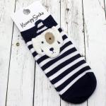 Короткие носки "Bear and dog" Белый бим