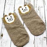 Короткие носки "Short Brown" Белый лев