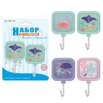 Н-р из 2-х крючков "Морские обитатели" 4диз