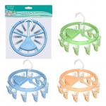 Вешалка круг с 12 прищепками 3цв ** d23 см