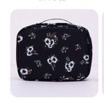 *Косметический органайзер Черный с цветами (с отделом д/кистей)