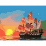 KH0781 Картина по номерам (15х20) ЗАКАТ НАД МОРЕМ ( 16 цветов ) 1/100