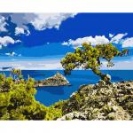 KD0645 Картина по номерам на дереве (40х50) ГОЛУБАЯ БУХТА (22 цвета) 1/12