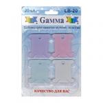 "Gamma" Бобины для мулине LB-20 3.7 см 4 см 20 шт в блистере ассорти