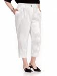 Брюки 1217 белые в тонкую черную полоску, Pretty