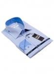 0127TESF Мужская рубашка Elegance Slim Fit в голубую клетку