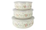 Набор из 3-х мисок эмал.с крышками Воспоминание