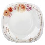0001Т2/5-SK Тарелка квадрат.суповая "Букет из роз" min=6шт 20,5*3,5см (36)