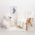 Вязаный плед "Крошка Я" Рисунок косичка, 90х90 см, бежевый