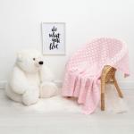 Вязаный плед "Крошка Я" Бэби, размер 90х90 см, розовый