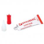 Клей моментальный (суперклей) BRAUBERG, 3г, ПРОЧНЫЙ, отрывная мультикарта, 605566