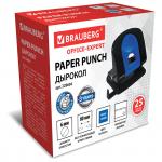Дырокол металлический BRAUBERG "Office Expert", до 25 листов, черно-синий, 228604