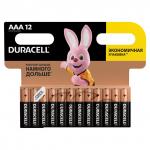 Батарейки КОМПЛЕКТ 12 шт, DURACELL Basic, AAA(LR03, 24А),алкалиновые,мизинчиковые,блистер,(ш/к 9254)