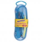 Готовальня ЮНЛАНДИЯ, 2 предмета: пластиковый циркуль 120мм, грифель, пенал, 210656