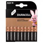 Батарейки КОМПЛЕКТ 18 шт, DURACELL Basic, AAA (LR03,24А),алкалиновые,мизинчиковые,блистер,(ш/к 7557)