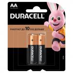 Батарейки КОМПЛЕКТ 2 шт, DURACELL Basic, AA (LR06, 15А), алкалиновые, пальчиковые,блистер,(ш/к 8163)