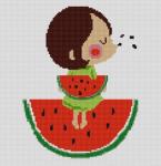 "Арбузик" (рис. на сатене 25х25)