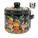 Банка для сыпучих продуктов + ложка "Романс" d=10 см. h=11,5 см. v=450мл. ложка l=7,5 см.