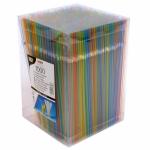 Соломка гибкая в полоску 1000 шт. 24 см